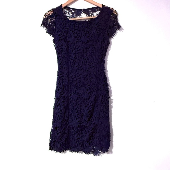 Lulus Dresses & Skirts - Lulus‎ Romance Language Backless Navy Lace Bodycon Cocktail Party Dress Size M